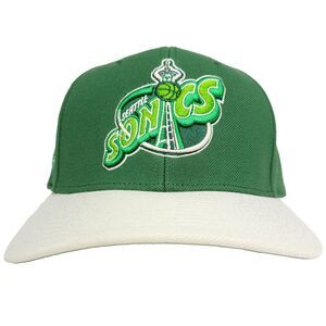 Seattle Supersonics Mitchell & Ness‎ NBA Pro Fit Snapback Hat Cap 3D Logo NWT